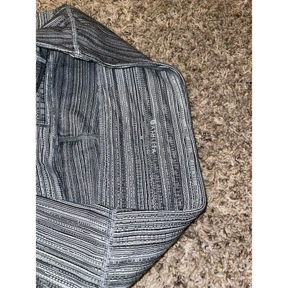 Athleta Exercise Brand Gray & White Striped Leggings Yoga Tights women’s Medium - Picture 6 of 12
